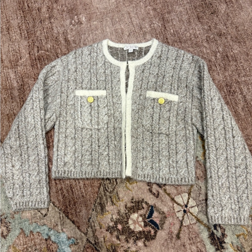 Jcrew Cable Knit Cardigan